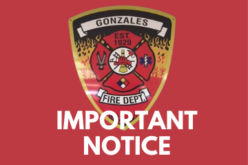 Important Notice Photo: Gonzales Fire Department Shield
