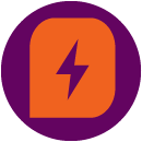 graphic icon of lightening bolt representing electricity and utilities