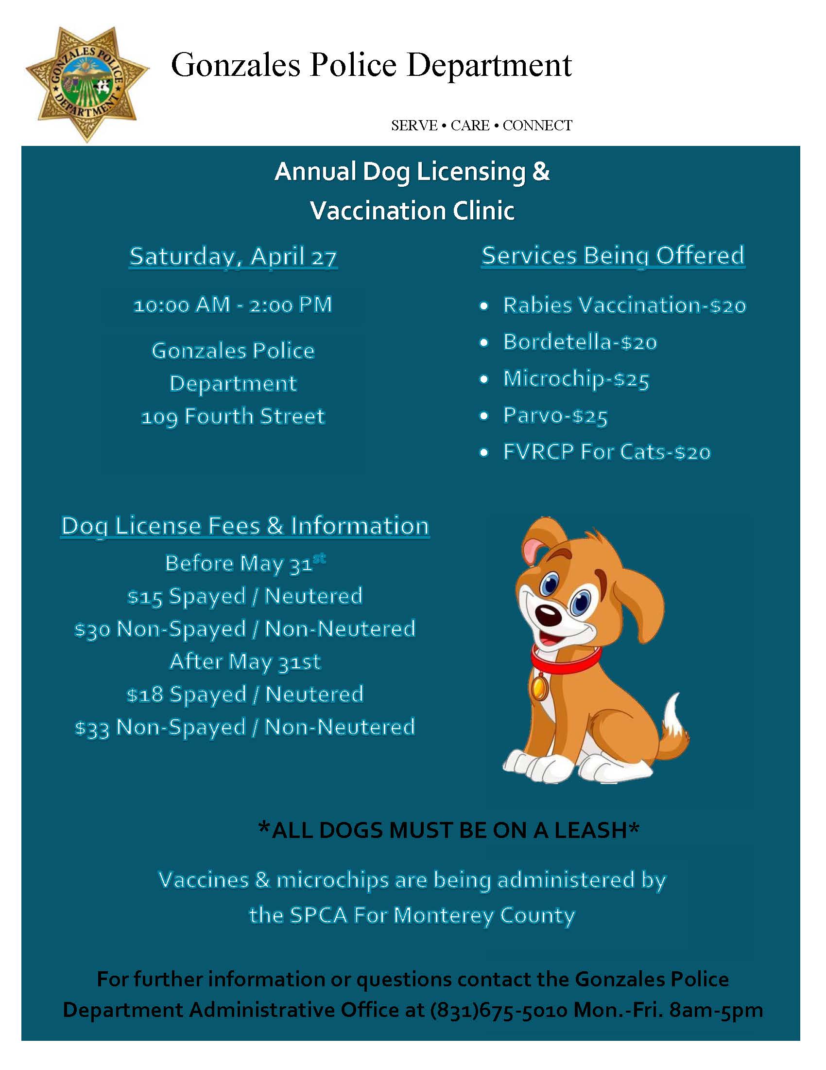 Annual Dog Licensing & Vaccination Clinic 2019