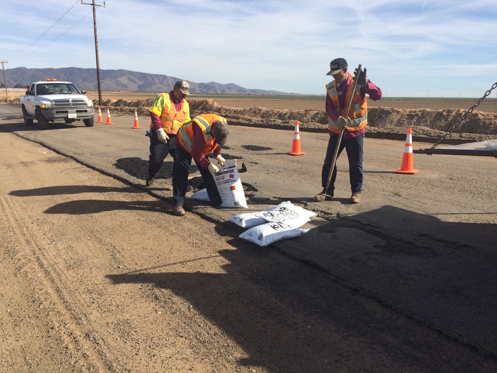 Preparing to patch Gloria Road