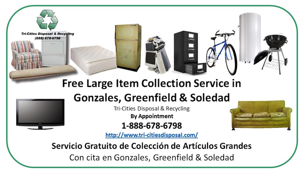 Flyer for large waste disposal in Gonzales.
