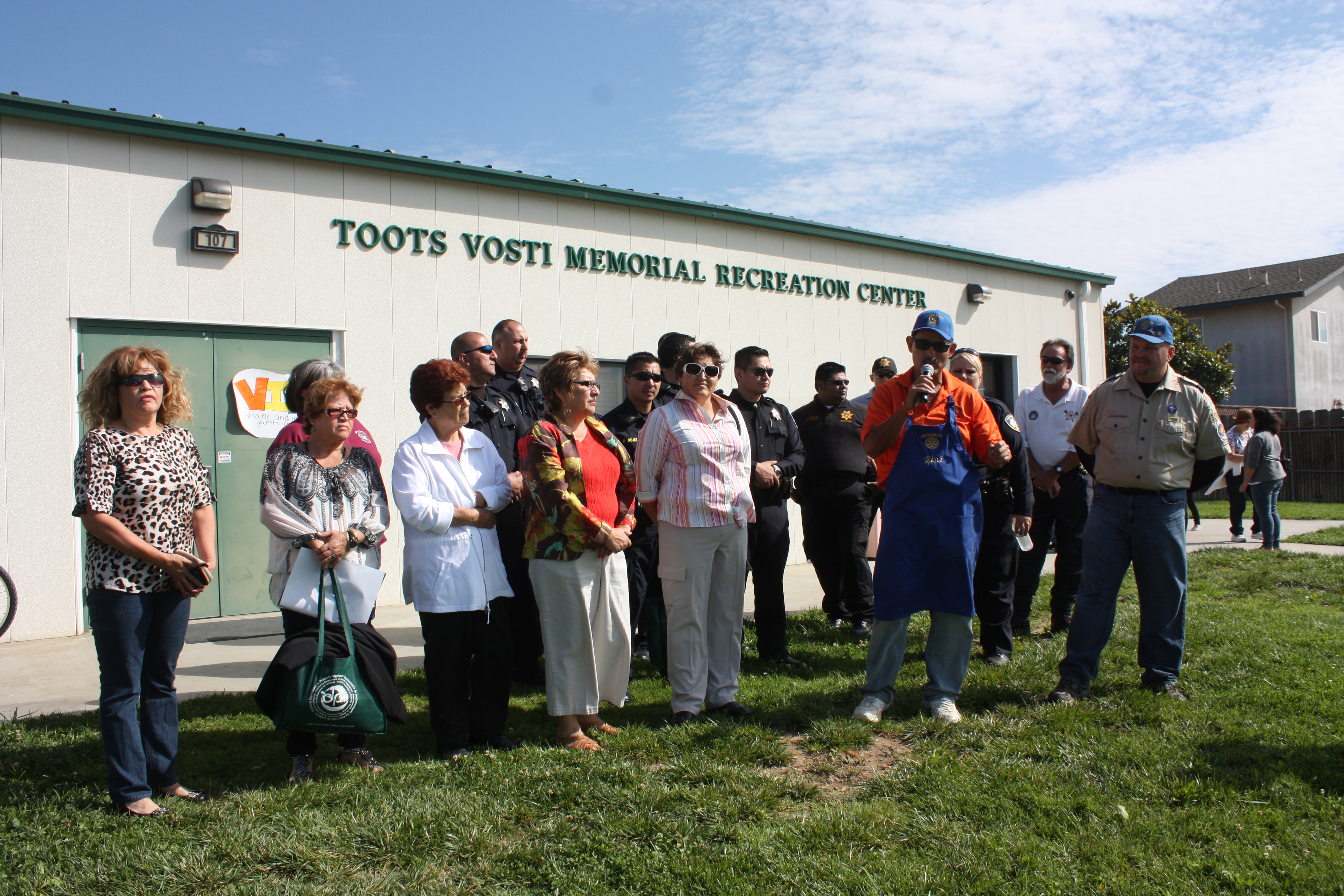 Group gathering behind the Vosti Center