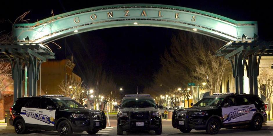 Patrol Cars under Gonzales Arch