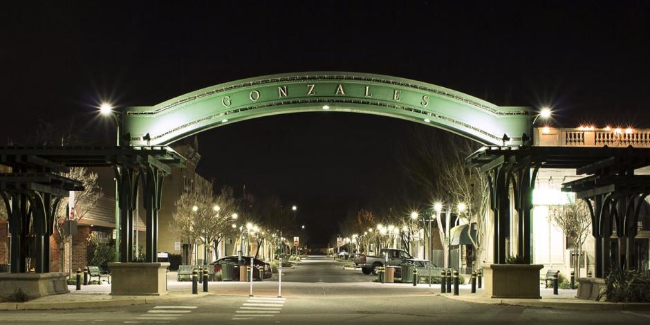 Gonzales Arch at Night over 4th Street
