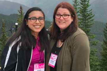 Cindy Aguilar and Candice McFarland outside in Aspen CO 6-2018