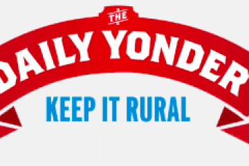 Daily Yonder Logo - red ribbon with Daily Yonder in white lettering