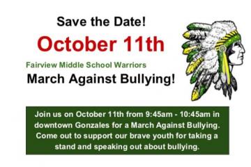October 11, 2018 March against bullying poster