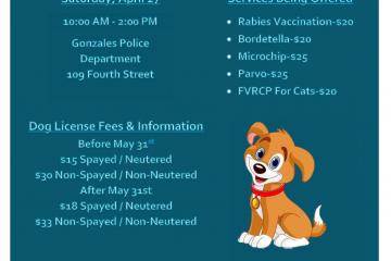 Annual Dog Licensing & Vaccination Clinic 2019