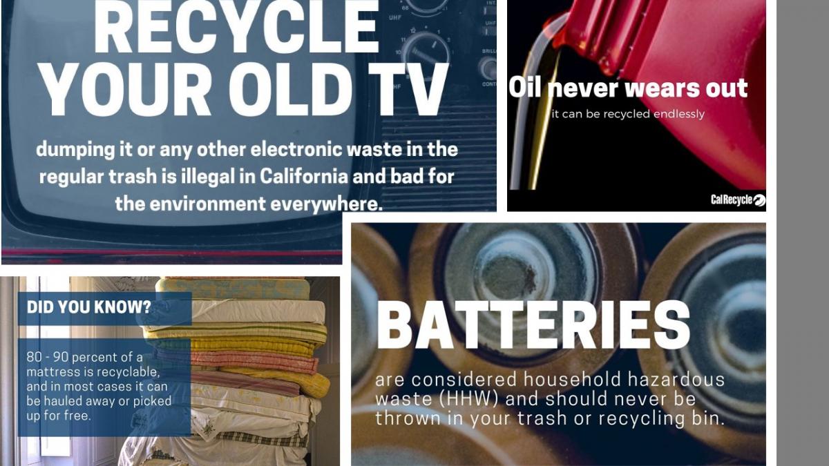 Recycle your old tv, batteries, mattress, and oil