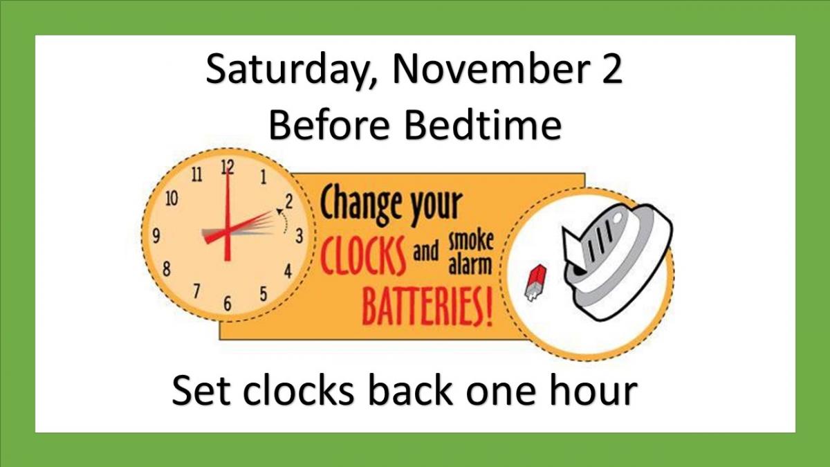 2019 Fall Time Change Photos: Clock, Smoke Detector Change Batteries