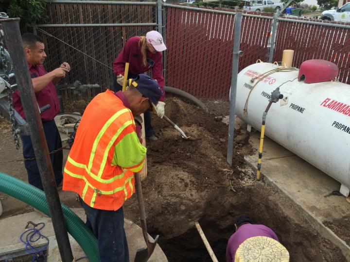 Public Works Team clearing a trench